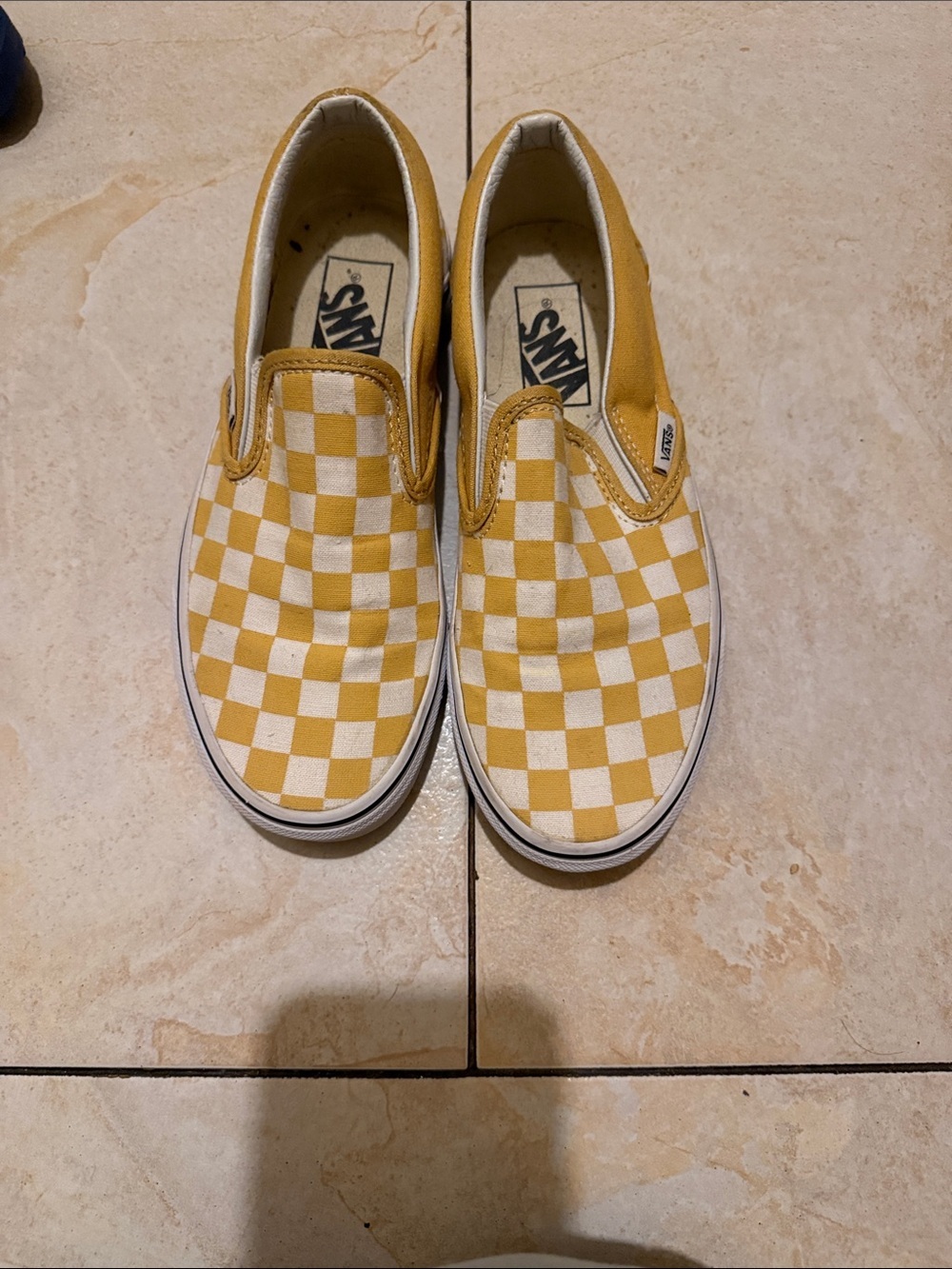 Vans Slip-On Checkerboard in Yellow and White